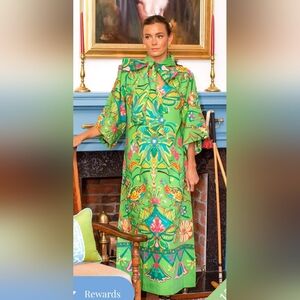 House Of MBR Floral Green Dress